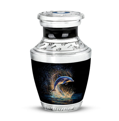 Resplendent Black Dolphin Cremation Urn for Ashes - 10-inch, 200 cu in - Yatskia