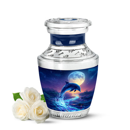 Personalized Blue Dolphin Cremation Urns for Ashes - Enchanting 10-inch - Yatskia