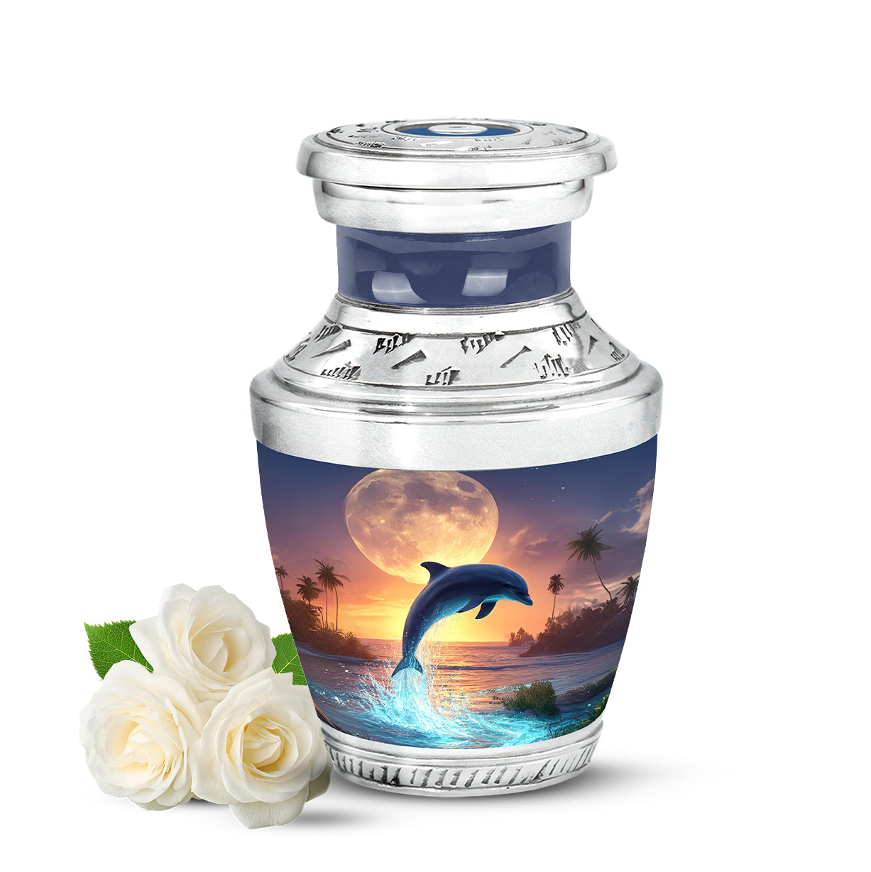 Divine Gray Dolphin Cremation Urn for Ashes - 10-inch, 200 cu in - Yatskia