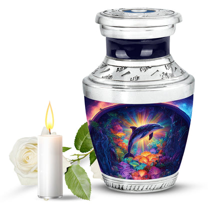 Pink Dolphin Memorial Cremation Urns for Human Ashes - 10-inch, 200 cu in - Yatskia