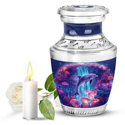 Personalized Eternal Dolphin Cremation Urns - Blue 10-inch, 200 cu in - Yatskia