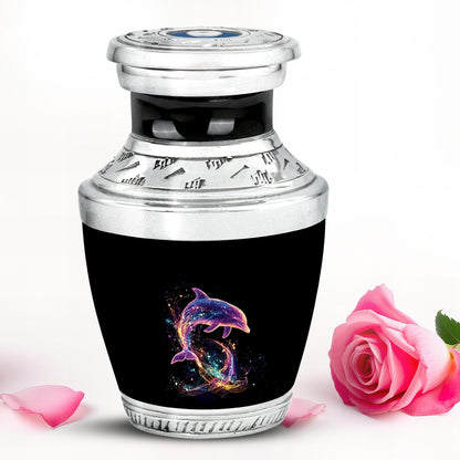 Blessed Dolphin Cremation Urns for Human Ashes - Black 10-inch - Yatskia