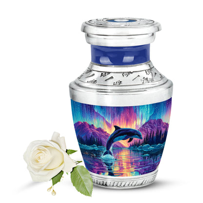 Personalized Dolphin Cremation Urns - Wondrous Blue 10-inch, 200 cu in - Yatskia