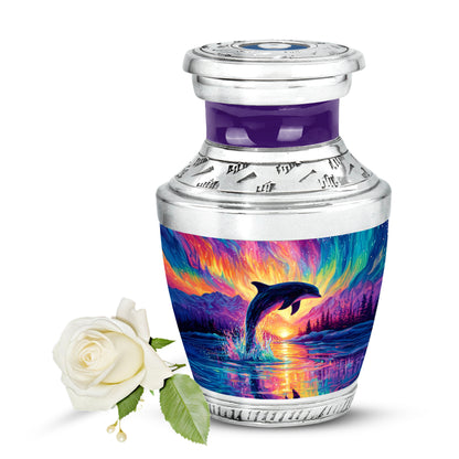 Personalized Dolphin Cremation Urns - Eminent Purple 10-inch, 200 cu in - Yatskia