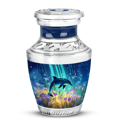 Personalized Dolphin Cremation Urns - Eminent Blue 10-inch, 200 cu in - Yatskia