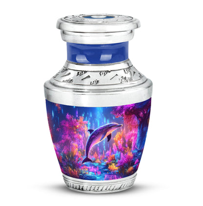 Blue Beloved Dolphin Cremation Urns for Human Ashes - 10-inch, 200 cu in - Yatskia