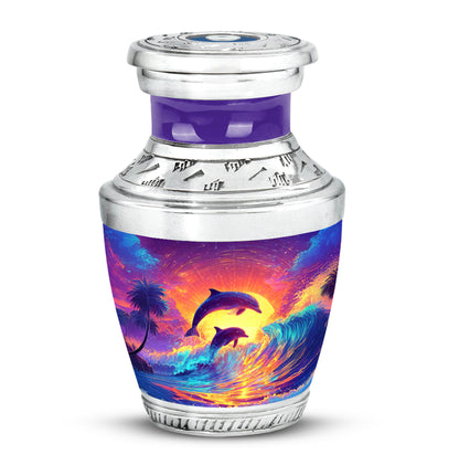 Graceful Purple Dolphin Remembrance Urn for Human Ashes - 10-inch, 200 cu in - Yatskia