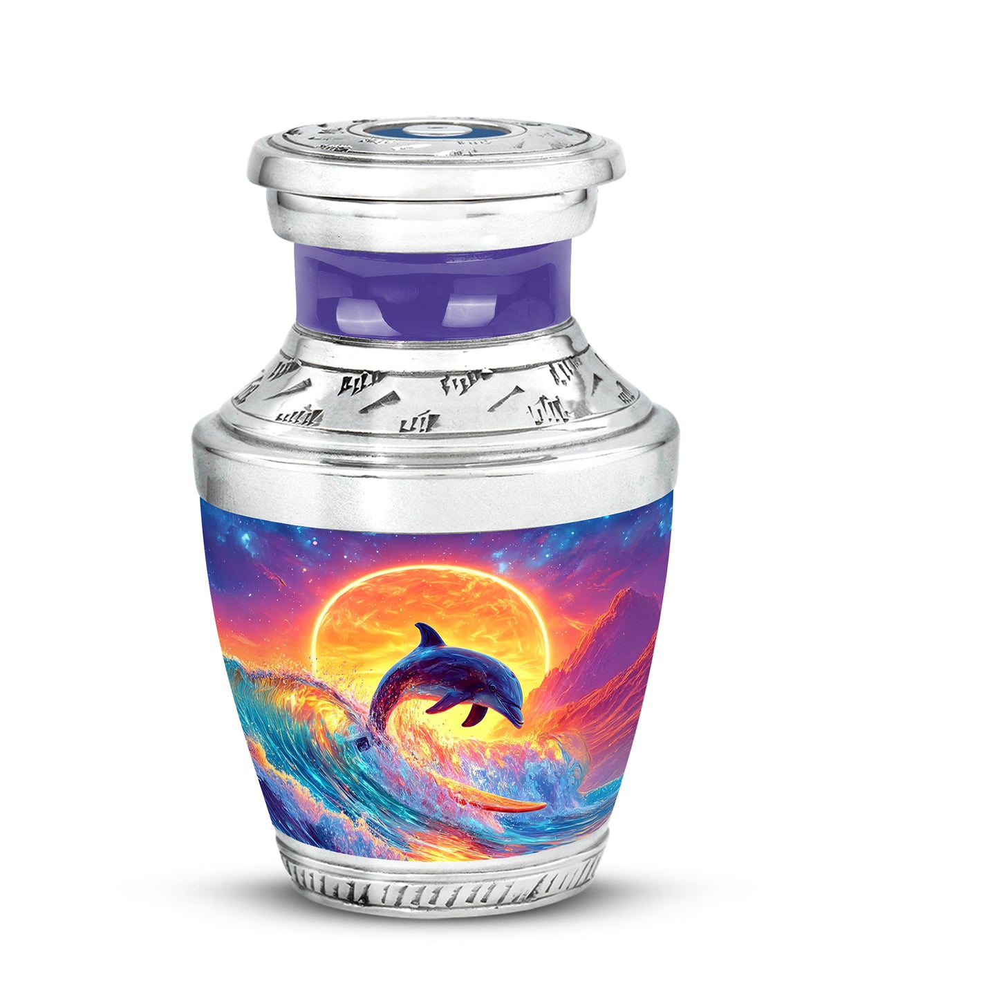 Personalized Blue Dolphin Cremation Urns for Ashes - Majestic 10-inch - Yatskia