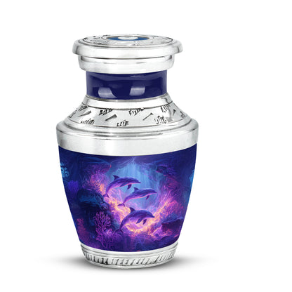 Personalized Dolphin Cremation Urns - Eminent Blue 10-inch, 200 cu in - Yatskia