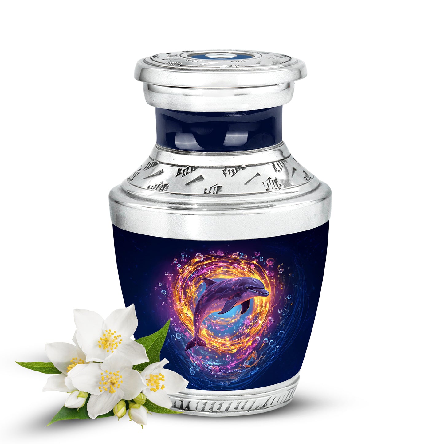 Personalized Blue Dolphin Cremation Urns for Ashes - Enchanting 10-inch - Yatskia