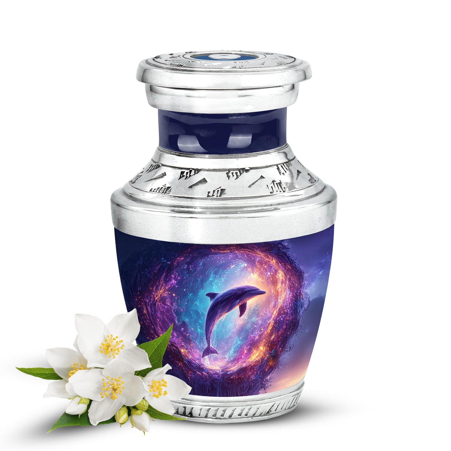 Blue Dolphin Cremation Urns - Opulent Honor 10-inch, 200 cu in - Yatskia