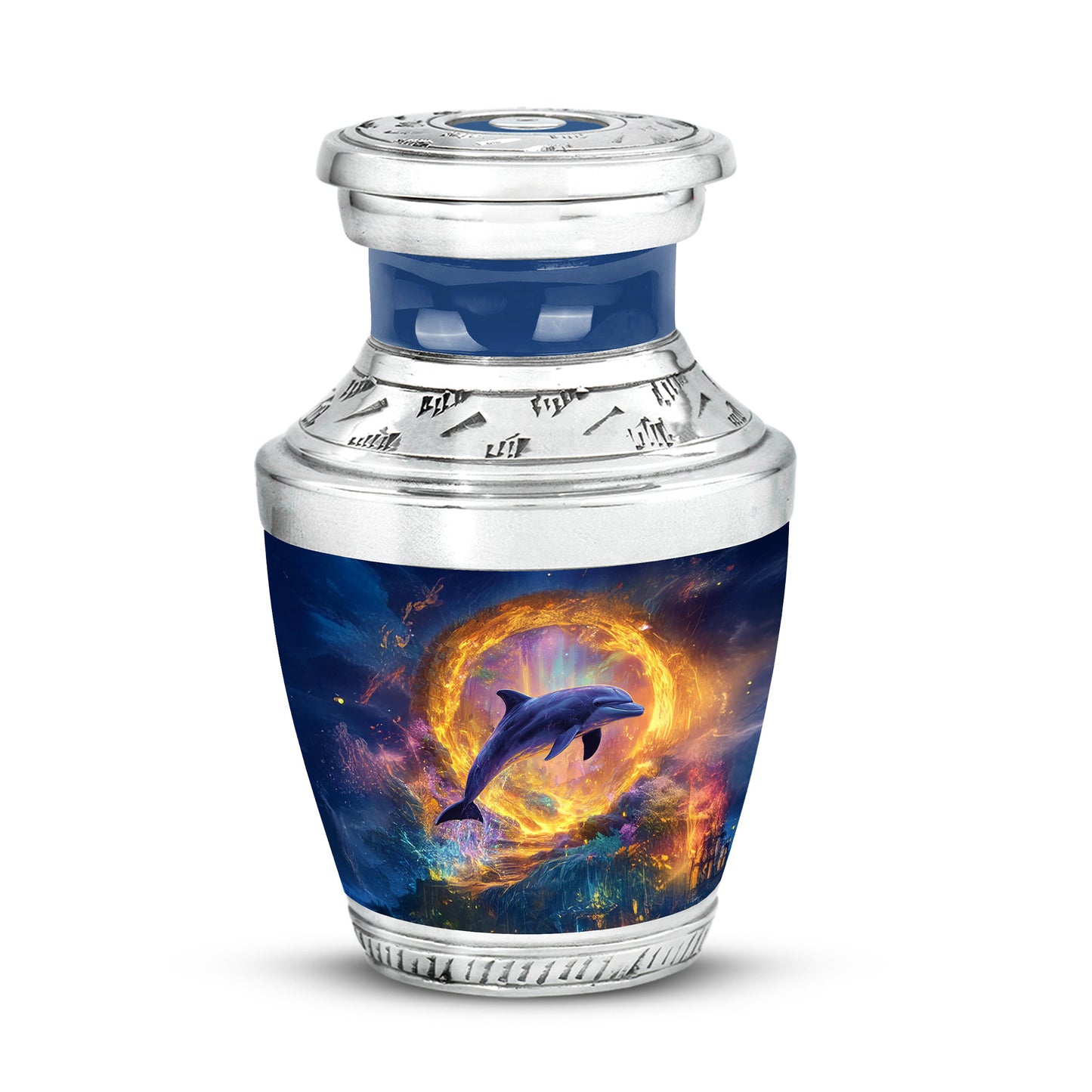 Personalized Blue Dolphin Cremation Urns for Ashes - Captivating 10-inch - Yatskia