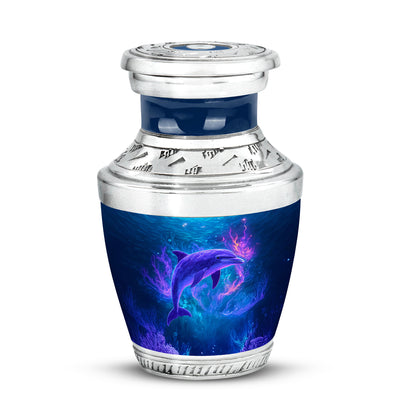 Personalized Blue Dolphin Cremation Urns for Ashes - Transcendent 10-inch - Yatskia