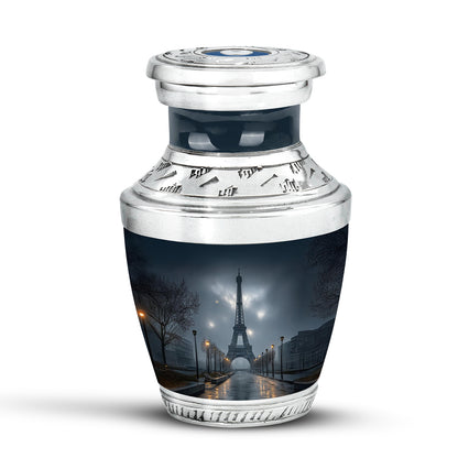 Blue Eiffel Tower Blessing Cremation Urns for Human Ashes - 10-inch, 200 cu in - Yatskia