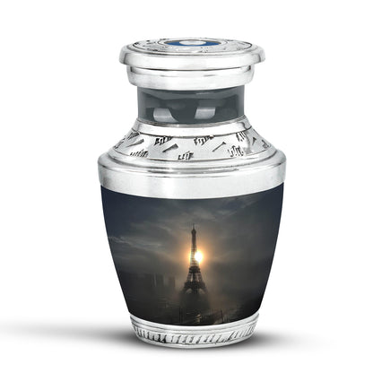 Black Eiffel Tower Remembrance Cremation Urns for Human Ashes - 10-inch, 200 cu in - Yatskia