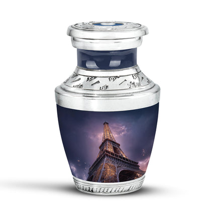 Personalized Eiffel Tower Cremation Urns - Wondrous Blue 10-inch, 200 cu in - Yatskia