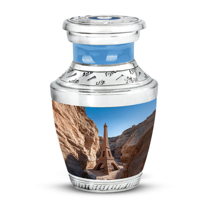 Remarkable Eiffel Tower Memorial Cremation Urns - Blue 10-inch, 200 cu in - Yatskia