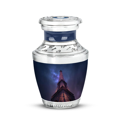 Personalized Eiffel Tower Cremation Urns - Wondrous Blue 10-inch, 200 cu in - Yatskia