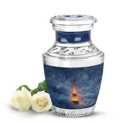 Sublime Eiffel Tower Cremation Urns for Human Ashes - Blue 10-inch - Yatskia