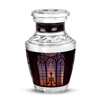Dignified Black Eiffel Tower Cremation Urn for Ashes - 10-inch, 200 cu in - Yatskia