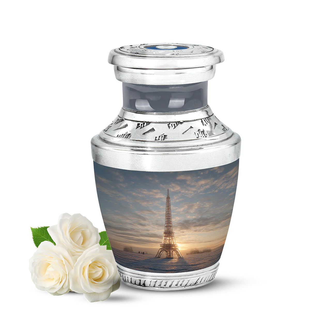 Personalized Eiffel Tower Cremation Urns - Soothing Gray 10-inch, 200 cu in - Yatskia