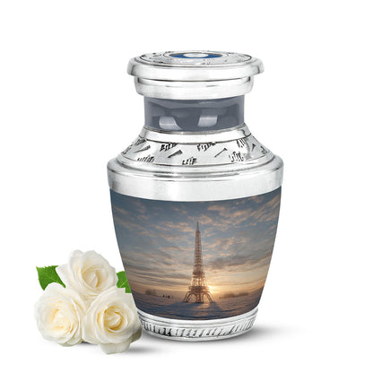 Personalized Eiffel Tower Cremation Urns - Soothing Gray 10-inch, 200 cu in - Yatskia