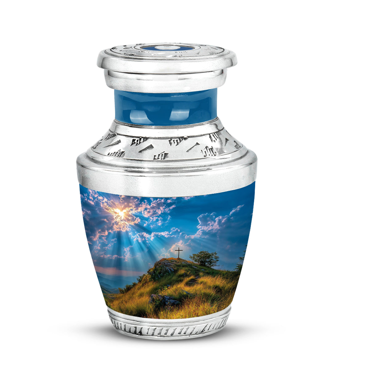 Personalized Magnificent Cross Cremation Urns - Blue - Yatskia