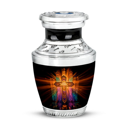 Divine Black Cross Cremation Urn for Ashes - 10-inch, 200 cu in - Yatskia