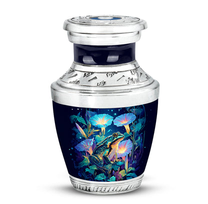 Personalized Frog Cremation Urns - Eminent Blue 10-inch, 200 cu in - Yatskia