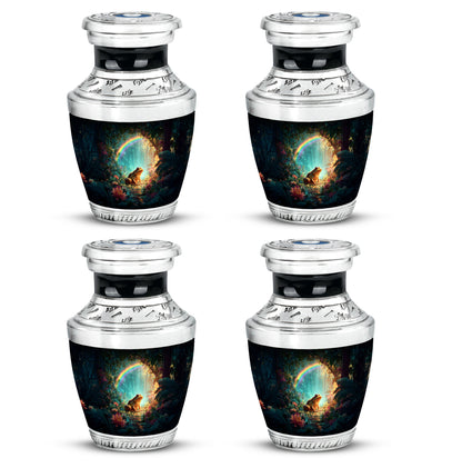 Obsidian Black Frog Cremation Urn back view with polished surface - artistic frog interpretation with creative detail - 10 inch aluminum urn for cremated remains