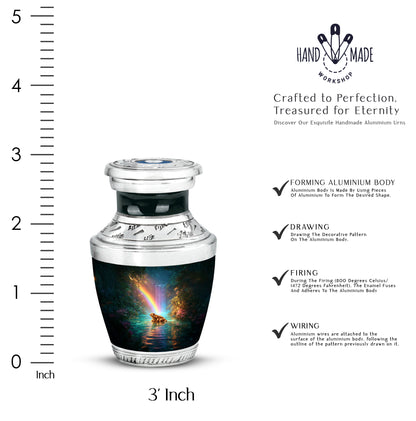 Soft Teal Frog Cremation Urn top-down view of secure threaded lid - contemporary frog design with modern artistic flair - mini keepsake memorial for portion of cremation ashes