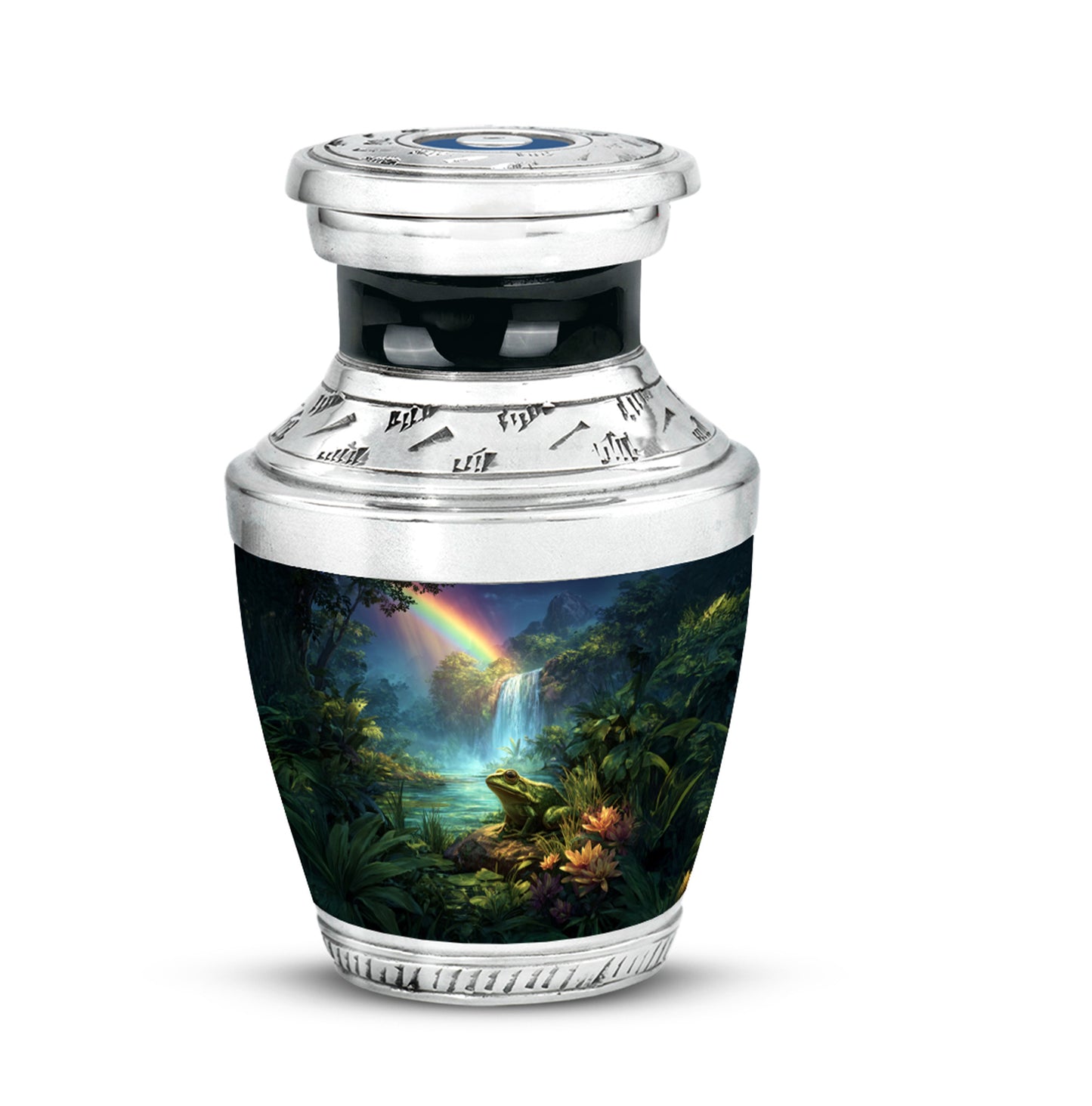 Harmonious Frog Cremation Urns for Human Ashes - Blue 10-inch - Yatskia