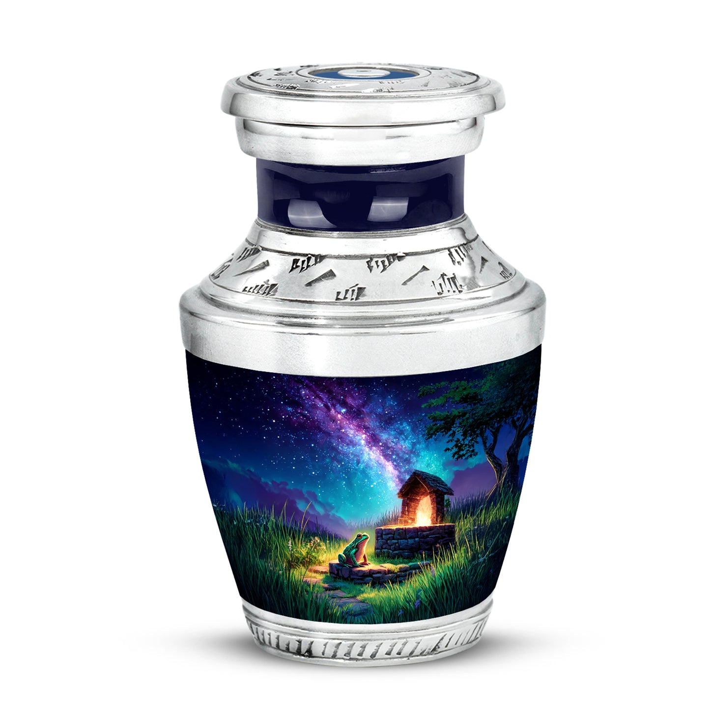 Illustrious Frog Memorial Cremation Urns - Blue 10-inch, 200 cu in - Yatskia