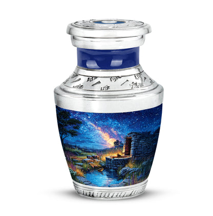 Blue Exquisite Frog Memorial Urn for Ashes - 10-inch, 200 cu in - Yatskia