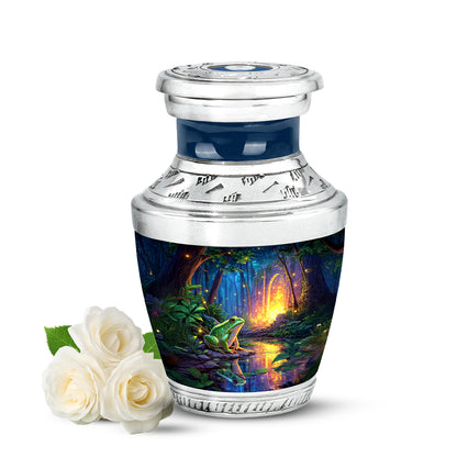 Blue Stately Frog Cremation Urns for Human Ashes - 10-inch, 200 cu in - Yatskia