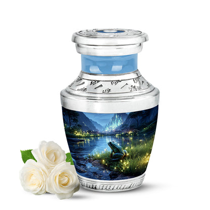 Personalized Blue Frog Cremation Urns for Ashes - Captivating 10-inch - Yatskia