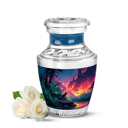 Luminous Blue Frog Sentinel Urn for Human Ashes - 10-inch, 200 cu in - Yatskia