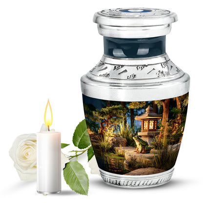 Radiant Frog Memorial Cremation Urns - Gold 10-inch, 200 cu in - Yatskia