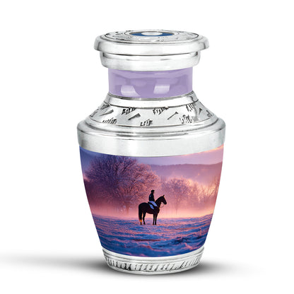 Everlasting Purple Horse Polo Celebration Urn for Human Ashes - 10-inch, 200 cu in - Yatskia