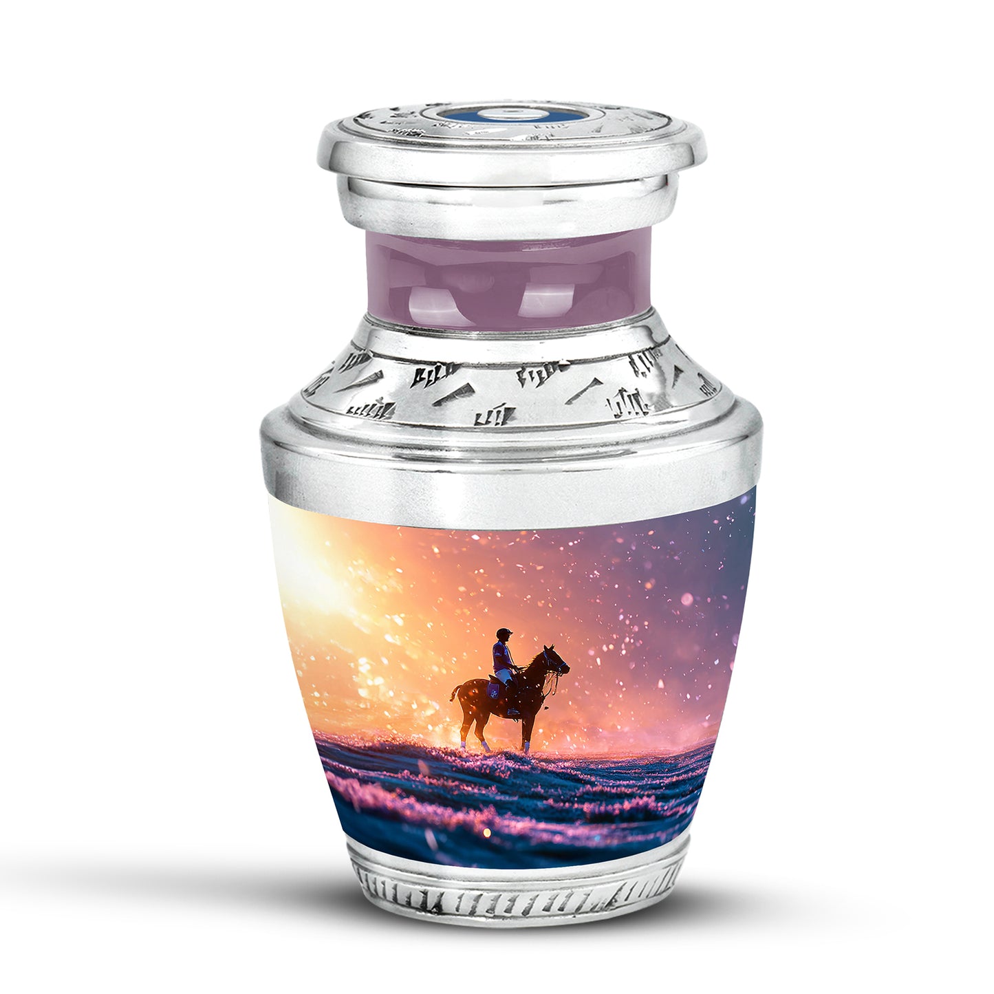 Red Horse Polo Cremation Urns - Enduring Passage 10-inch, 200 cu in - Yatskia