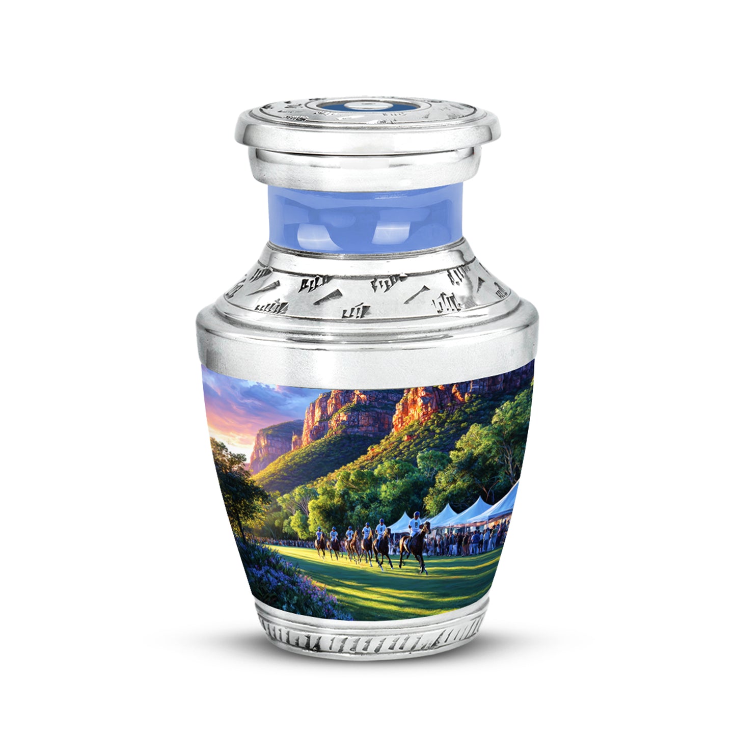 Purple Horse Polo Cremation Urns - Honored Haven 10-inch, 200 cu in - Yatskia