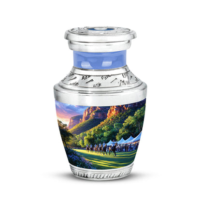 Purple Horse Polo Cremation Urns - Honored Haven 10-inch, 200 cu in - Yatskia