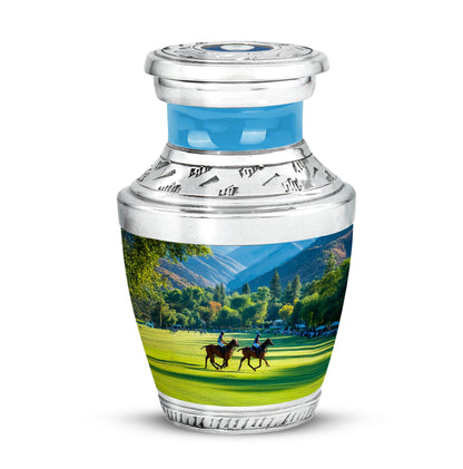 Personalized Teal Horse Polo Cremation Urns for Ashes - Captivating 10-inch - Yatskia