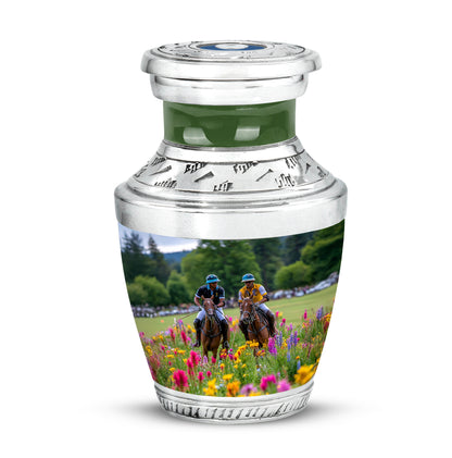 Personalized Seraphic Horse Polo Cremation Urns - Gray 10-inch, 200 cu in - Yatskia