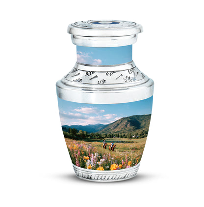 Personalized Blue Horse Polo Cremation Urns for Ashes - Majestic 10-inch - Yatskia