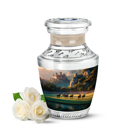 Regal Horse Polo Memorial Cremation Urns - Gold 10-inch, 200 cu in - Yatskia
