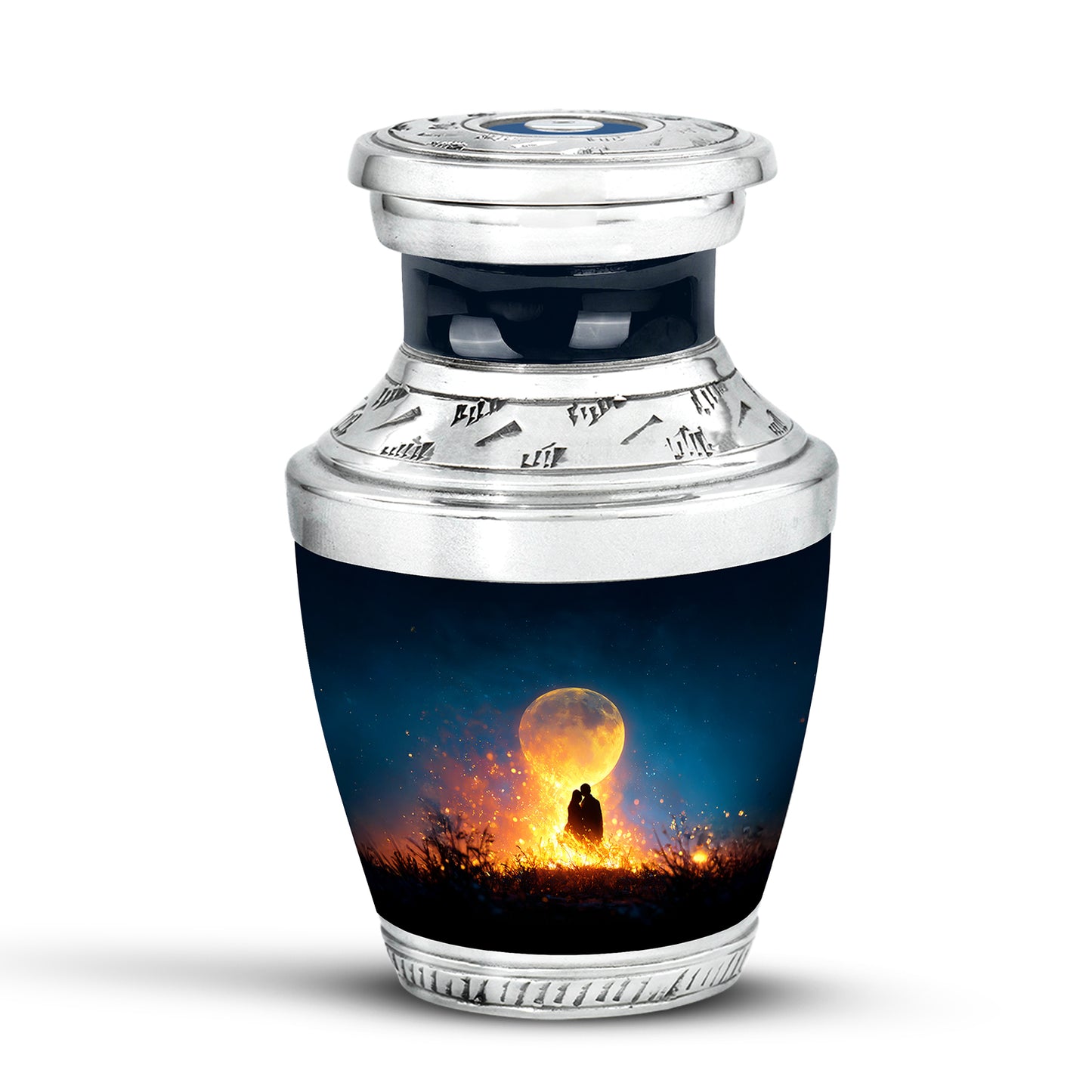 Blue Beloved Campfire Cremation Urns for Human Ashes - 10-inch, 200 cu in - Yatskia