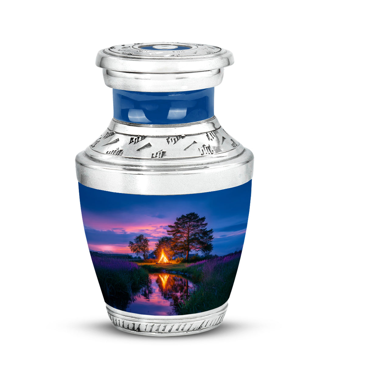 Personalized Magnificent Campfire Cremation Urns - Blue - Yatskia