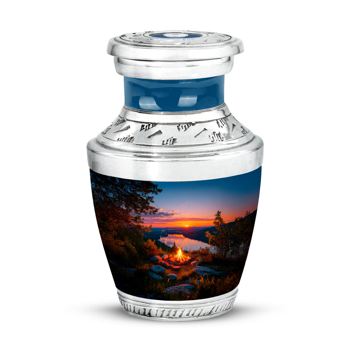 Blue Campfire Farewell Cremation Urns for Human Ashes - Yatskia