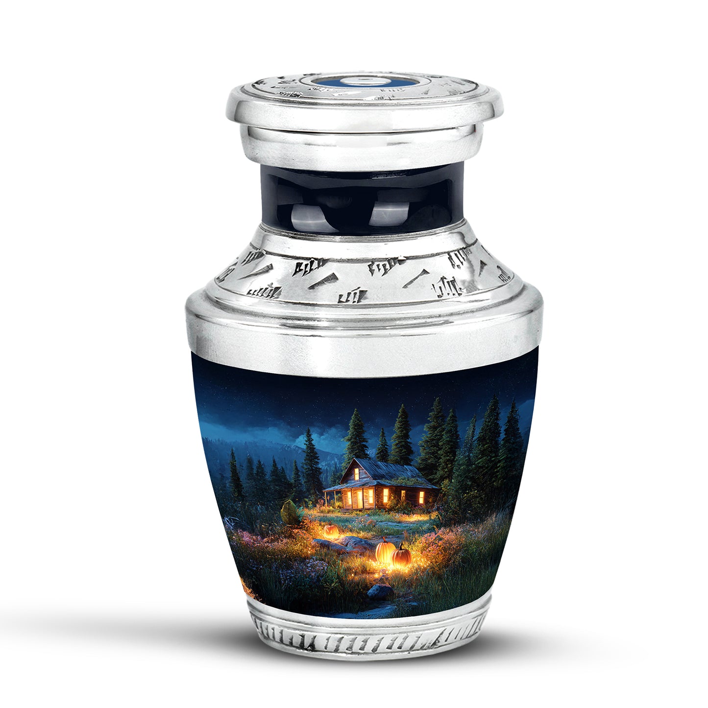 Harmonious Halloween Cremation Urns for Human Ashes - Blue 10-inch - Yatskia